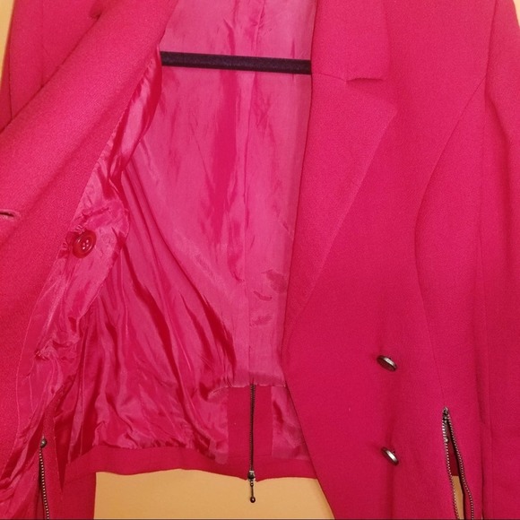 Vintage Red Street Jacket by M Daquin Paris Coat Size 36 - Picture 7 of 8